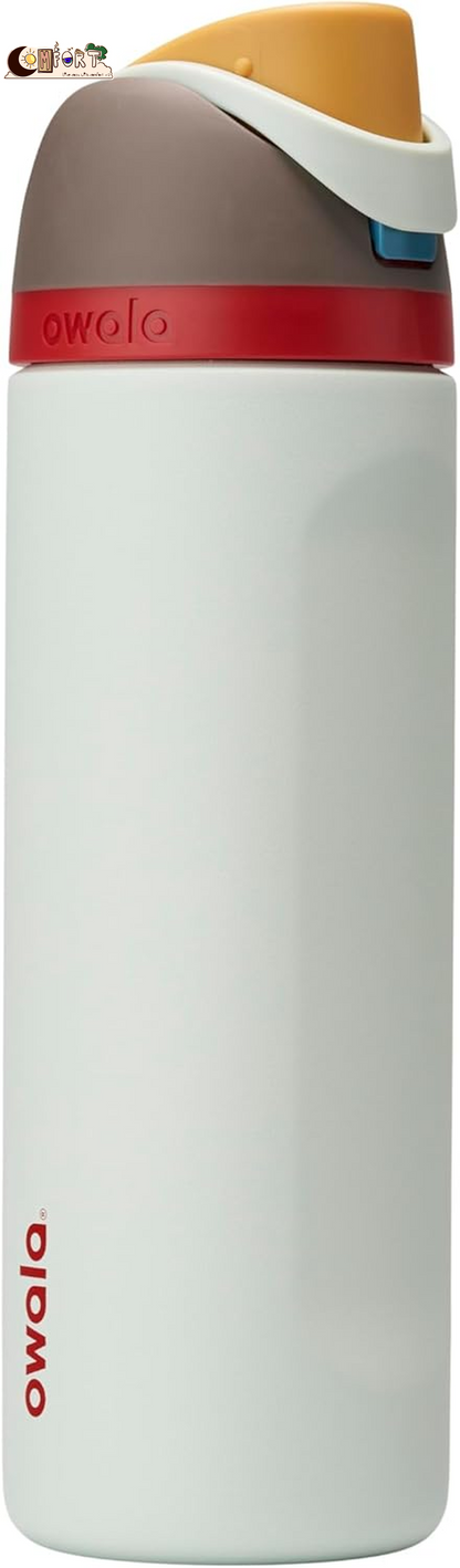 Owala Water Bottle with Straw, Freesip Insulated Stainless Steel, Bpa-Free Sports Water Bottle, Great for Travel, 24 Oz, Boneyard