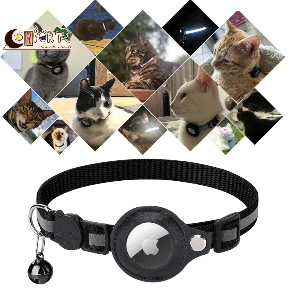 CAT GPS Tracking Collar with Quick-Release Fastener and Reflective Design for Improved Nighttime Visibility