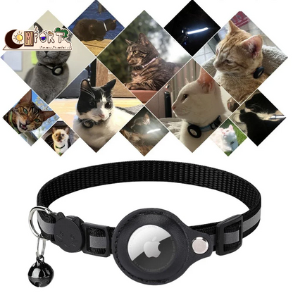 CAT GPS Tracking Collar with Quick-Release Fastener and Reflective Design for Improved Nighttime Visibility