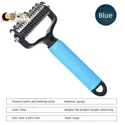 Pet Fur Comb: Universal Dog Detangler Comb, Grooming Brush, Stainless Steel Dual-Sided Design, Efficient Fur Removal, Daily Hair Care Essentials