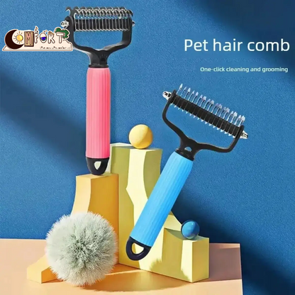 Pet Fur Comb: Universal Dog Detangler Comb, Grooming Brush, Stainless Steel Dual-Sided Design, Efficient Fur Removal, Daily Hair Care Essentials