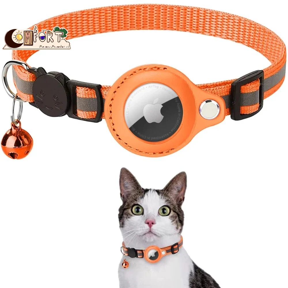 CAT GPS Tracking Collar with Quick-Release Fastener and Reflective Design for Improved Nighttime Visibility
