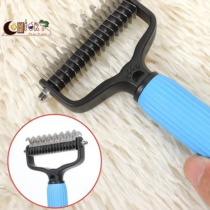 Pet Fur Comb: Universal Dog Detangler Comb, Grooming Brush, Stainless Steel Dual-Sided Design, Efficient Fur Removal, Daily Hair Care Essentials