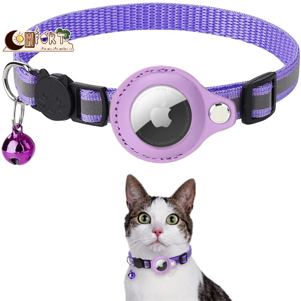 CAT GPS Tracking Collar with Quick-Release Fastener and Reflective Design for Improved Nighttime Visibility