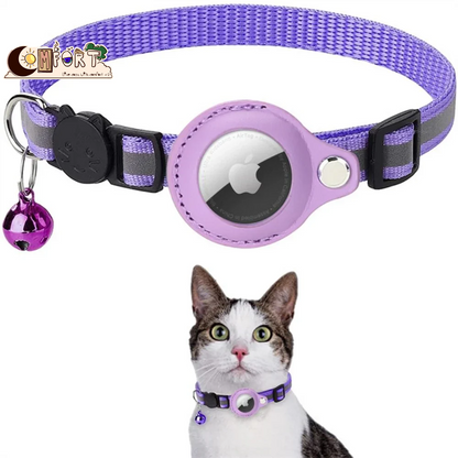 CAT GPS Tracking Collar with Quick-Release Fastener and Reflective Design for Improved Nighttime Visibility