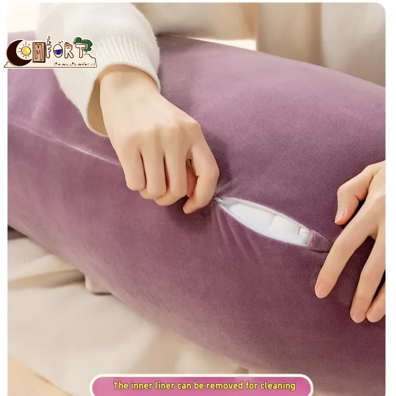 Okya Eggplant King Plush Sleep Pillow Soft Leg Clamp Pillow Soothing Comfortable Sleep Aid for Pregnant Women Cozy Bedroom Gift