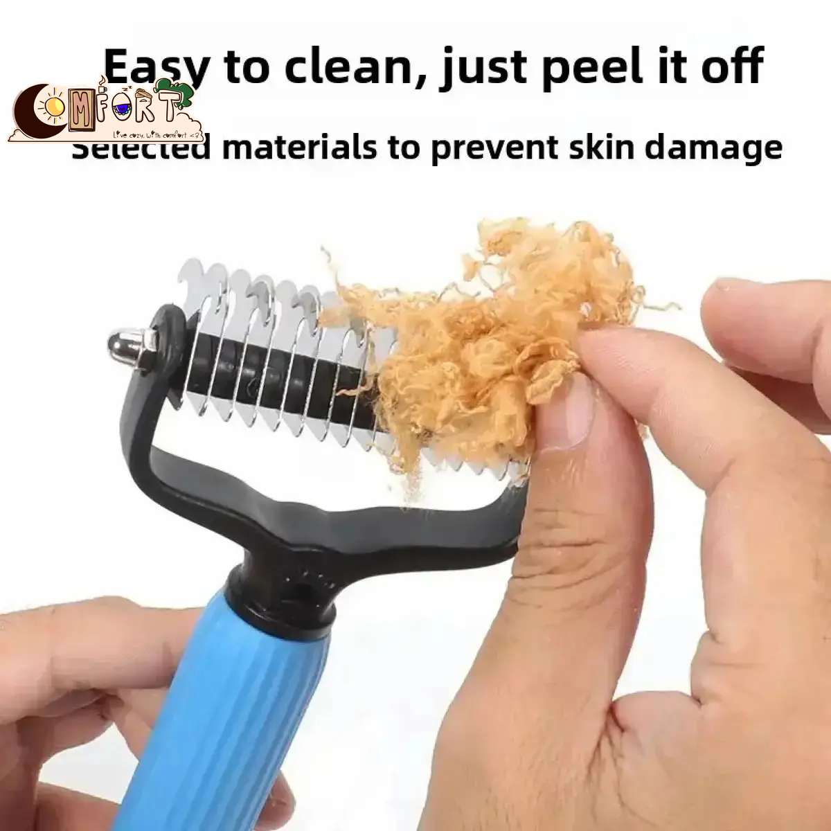 Pet Fur Comb: Universal Dog Detangler Comb, Grooming Brush, Stainless Steel Dual-Sided Design, Efficient Fur Removal, Daily Hair Care Essentials