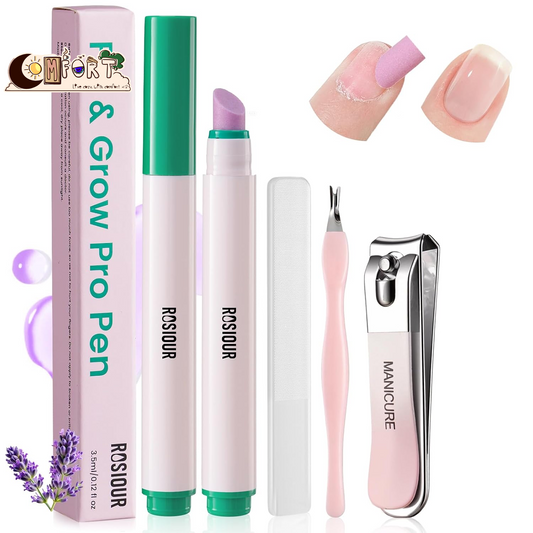 Cuticle Pusher Oil Pen for Nails, 3 in 1 Ceramic Cuticle Remover Care Kits | Nail Care Tool with Nail Clipper, Lavender, Jojoba, Sunflower Oils for Dry Damaged Cuticles, Growth and Strength