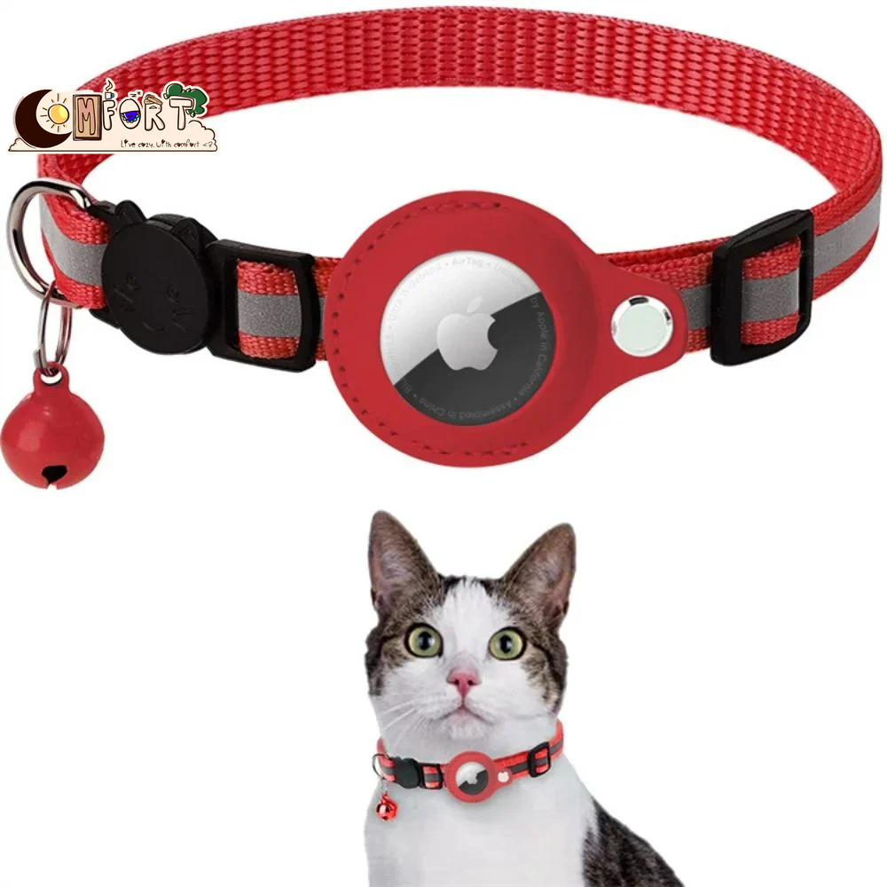 CAT GPS Tracking Collar with Quick-Release Fastener and Reflective Design for Improved Nighttime Visibility